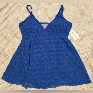 Meet Curve Blue Lace Women Swim One Piece